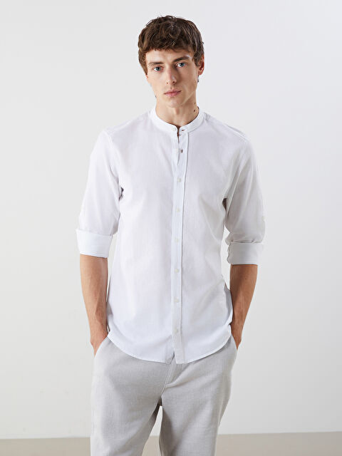 LCWAIKIKI Classic Regular Fit Uzun Kollu Keten Karışımlı Erkek Gömlek - S5PV97Z8-Q6K