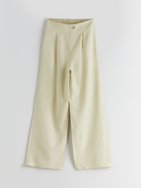 LCW Kids Beli Lastikli Keten Karışımlı Kız Çocuk Pantolon - S5PY16Z4-G2U