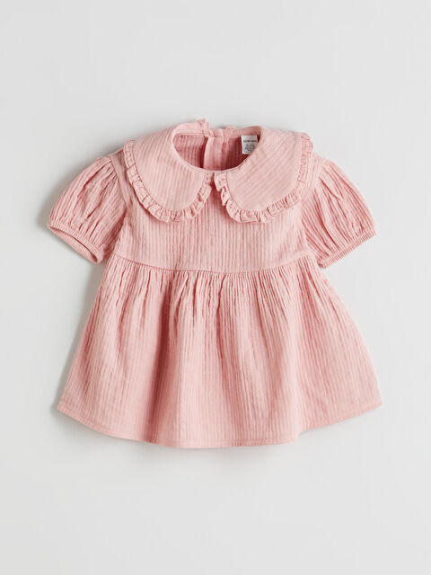 LCW baby Bebe Yaka Kolu Lastikli Kız Bebek Elbise - S5PY27Z1-VAW
