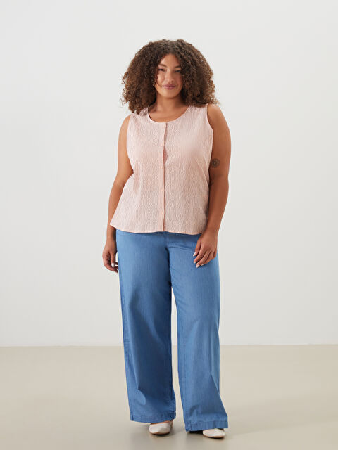 LCWAIKIKI Classic Bisiklet Yaka Çizgili Poplin Bluz