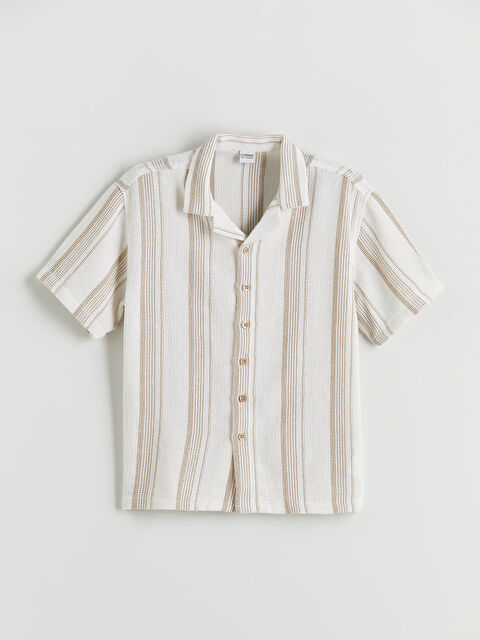 LCW Kids Çizgili Kısa Kollu Erkek Çocuk Gömlek - S5Q041Z4-LFC