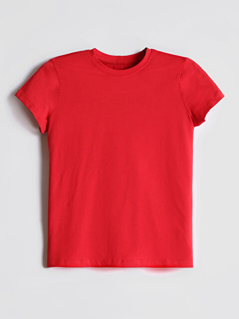 LCW Kids Crew Neck Basic Girls' T-Shirt - S5Q080Z4-HPM