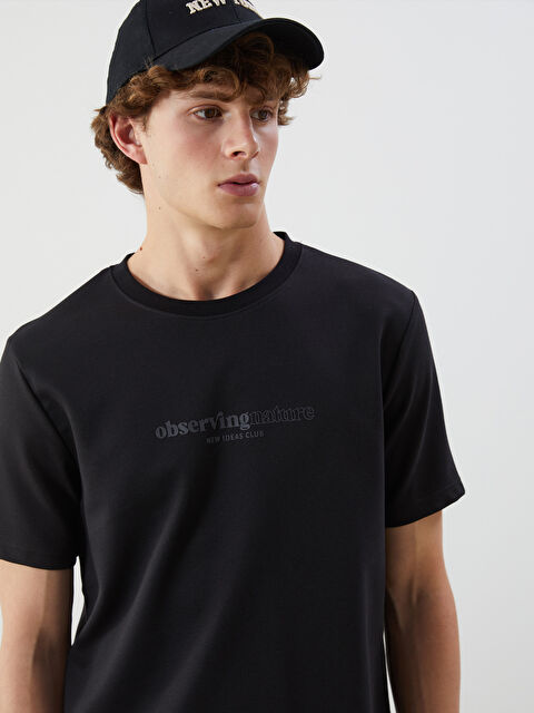 XSIDE Bisiklet Yaka Baskılı Erkek Tişört - S5Q104Z8-CVL