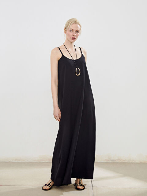 Soulife U Yaka Askılı Krep Elbise - S5Q157Z8-CVL