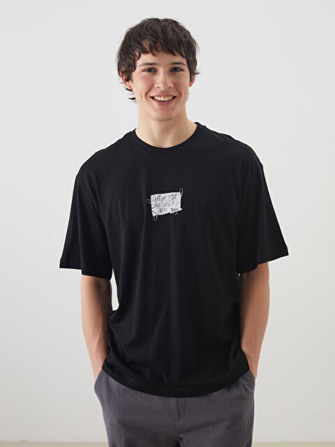 XSIDE Bisiklet Yaka Baskılı Penye Erkek Tişört - S5Q174Z8-CVL