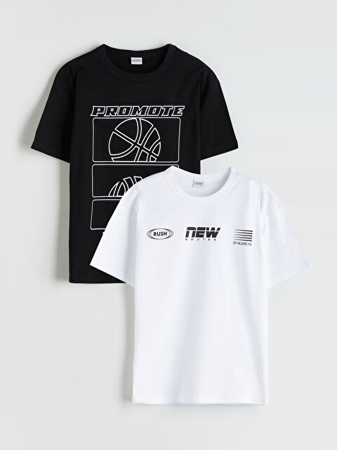 LCW Kids Bisiklet Yaka Erkek Çocuk Tişört 2'li - S5Q208Z4-CVL