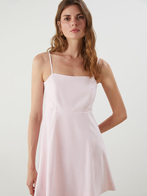 LCW Vision Kare Yaka Krep Mini Elbise - S5Q211Z8-EL5