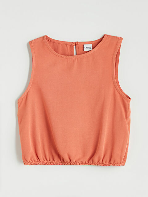 LCW Kids Bisiklet Yaka Keten Karışımlı Kız Çocuk Bluz - S5Q254Z4-GQ1