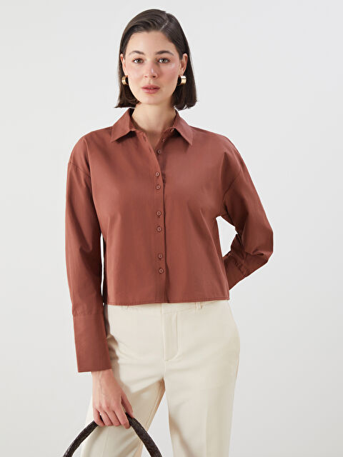 LCWAIKIKI Classic Crop Kadın Gömlek - S5Q276Z8-HHA