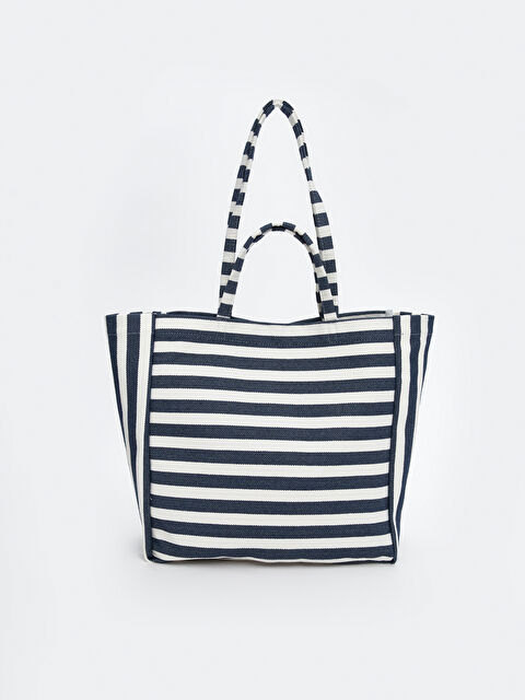 LCW ACCESSORIES Çizgili Kanvas Kadın Plaj Çantası - S5Q293Z8-LQQ