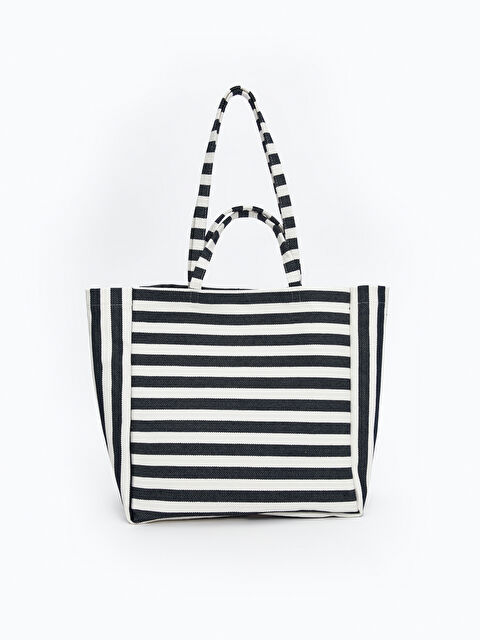 LCW ACCESSORIES Çizgili Kanvas Kadın Plaj Çantası - S5Q293Z8-LSJ