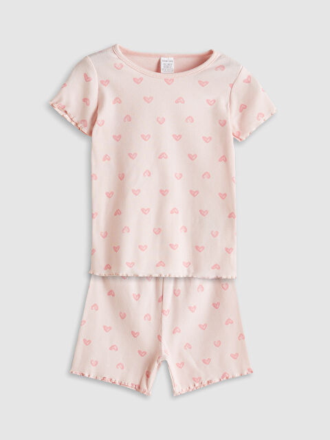 LCW baby Kalp Baskılı Kız Bebek Bluz ve Şort 2'li - S5Q324Z1-LSZ