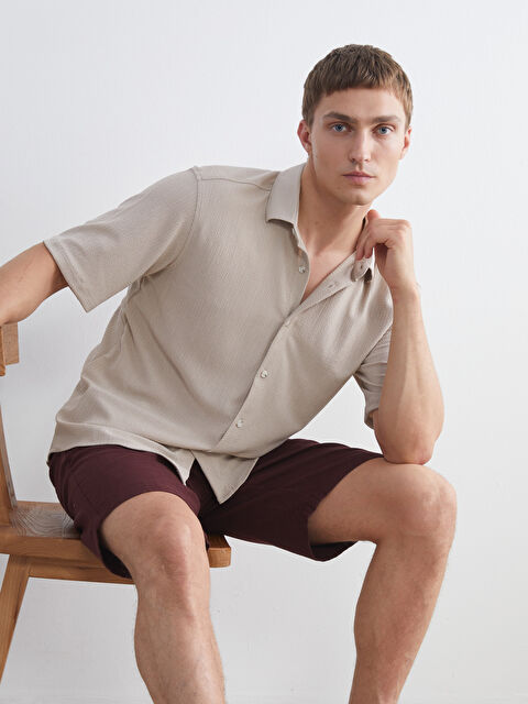 LCW Vision Regular Fit Kısa Kollu Erkek Gömlek - S5Q339Z8-FHL