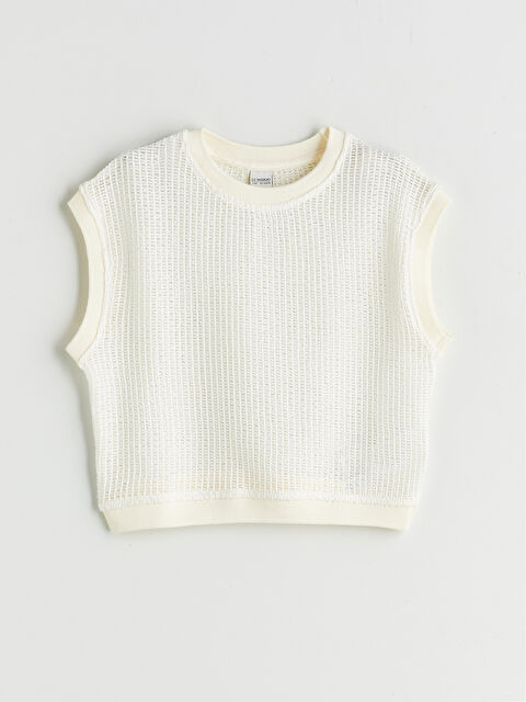 LCW Kids Bisiklet Yaka File Görünümlü Kız Çocuk Atlet - S5Q343Z4-FDU