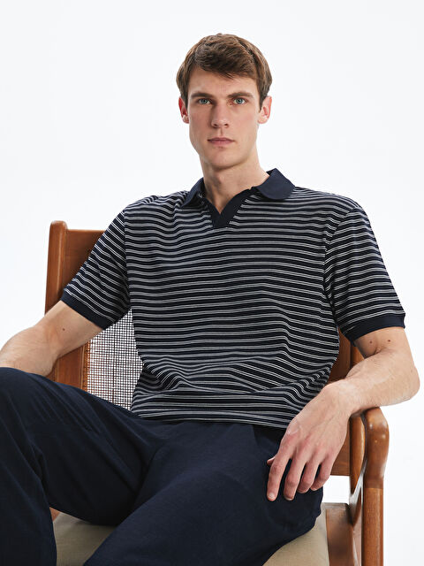 LCW Vision Polo Yaka Çizgili Erkek Tişört - S5Q390Z8-LGS