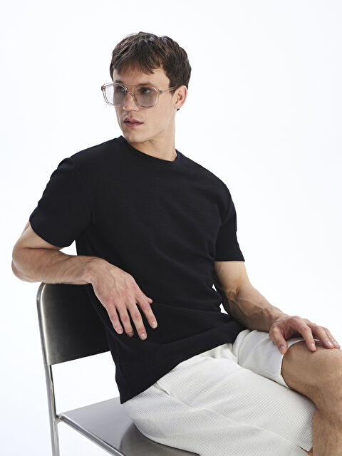 LCW Vision Bisiklet Yaka Penye Erkek Tişört - S5Q393Z8-CVL