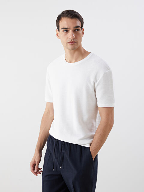 LCW Vision Bisiklet Yaka Penye Erkek Tişört - S5Q393Z8-R9J