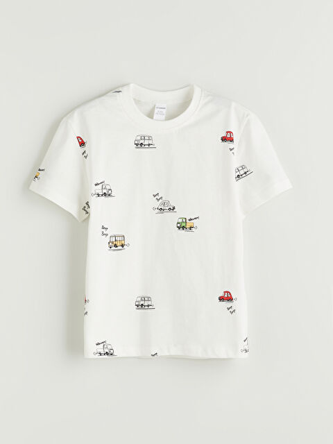 LCW Kids Bisiklet Yaka Baskılı Erkek Çocuk Tişört - S5Q523Z1-LRA