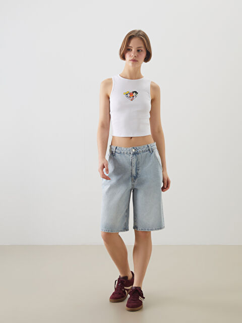 XSIDE Bermuda Fit Kadın Jean Şortolon - S5Q595Z8-CU5