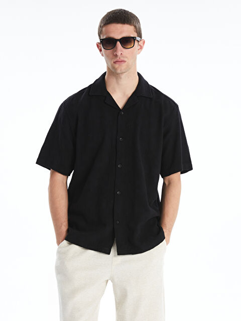 LCW Vision Regular Fit Kısa Kollu Armürlü Erkek Gömlek - S5Q626Z8-CVL