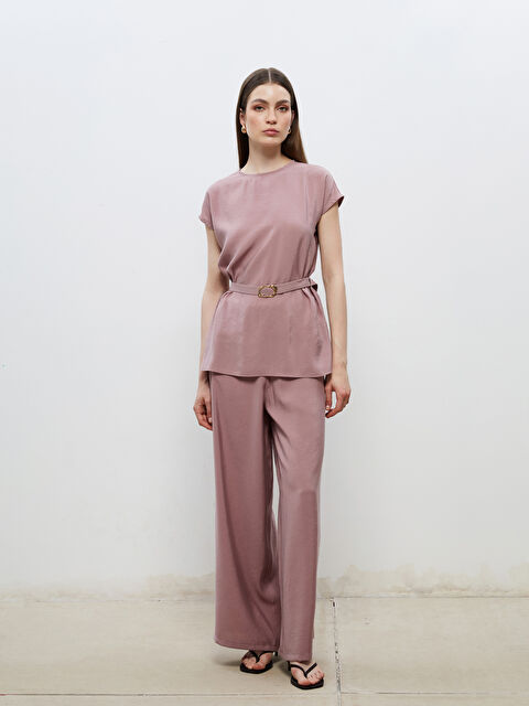 Soulife Beli Lastikli Geniş Paça Kadın Pantolon - S5Q704Z8-YHH