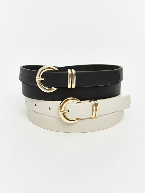 LCW ACCESSORIES Deri Görünümlü Kadın Kemer 2'li - S5Q771Z8-EEW