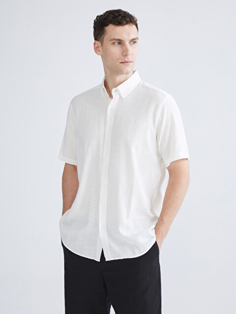 SOUTHBLUE Regular Fit Kısa Kollu Armürlü Erkek Gömlek - S5Q781Z8-Q6K