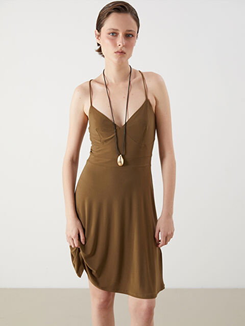 LCW Vision Kalp Yaka Askılı A Kesim Elbise - S5Q832Z8-HCT