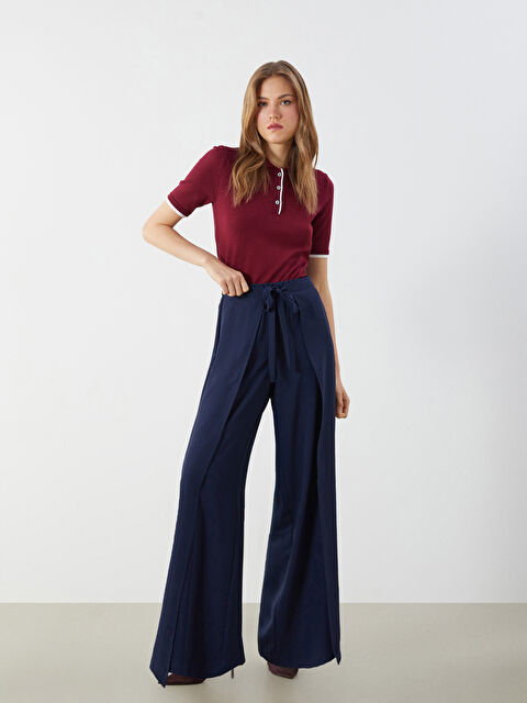 LCW Vision Beli Lastikli Geniş Paça Kadın Pantolon - S5Q846Z8-CS6