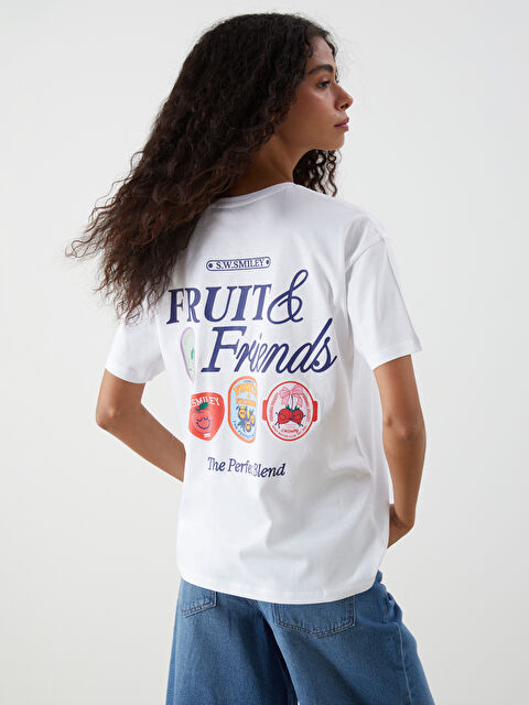 XSIDE Crew Neck Smiley World Printed Women's T-Shirt - S5Q864Z8-R9J