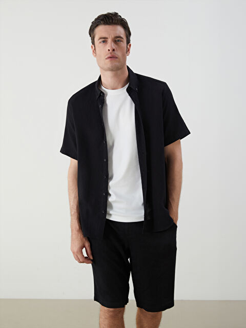 SOUTHBLUE Standart Kalıp Kısa Kollu Gabardin Erkek Gömlek - S5Q880Z8-CVL