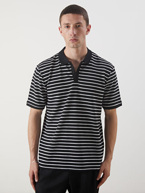 LCW Vision Polo Yaka Çizgili Erkek Tişört - S5Q900Z8-LEG