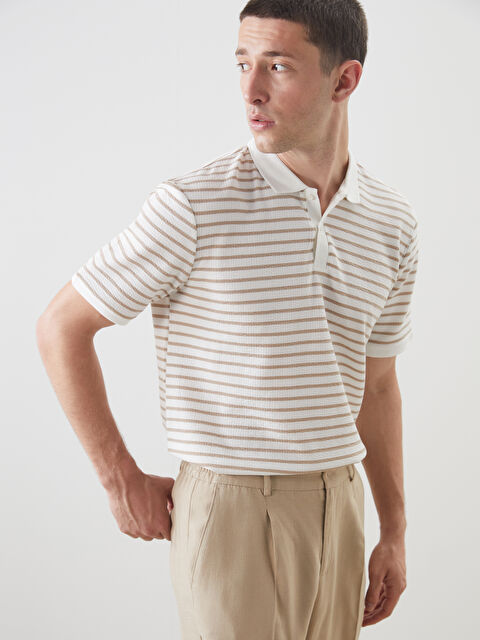 LCW Vision Polo Yaka Çizgili Erkek Tişört - S5Q900Z8-LEV