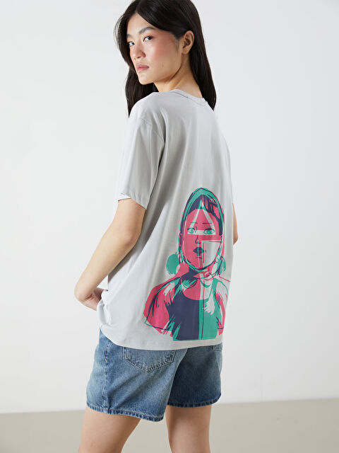 XSIDE تیشێرتی یاخەی خڕی ژنان بە نەخشی سکوید گەیم - S5Q913Z8-FLG