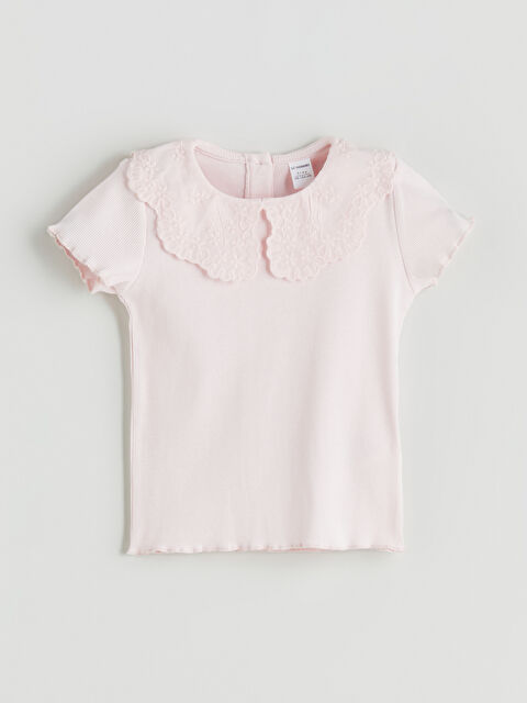 LCW Kids Bebe Yaka Nakışlı Kız Çocuk Bluz - S5Q940Z1-FWW