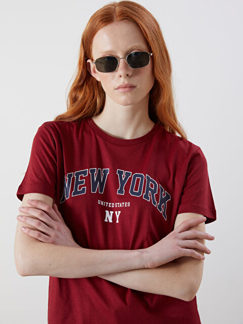 XSIDE Crew Neck New York Printed Women's T-Shirt - S5Q964Z8-YYP