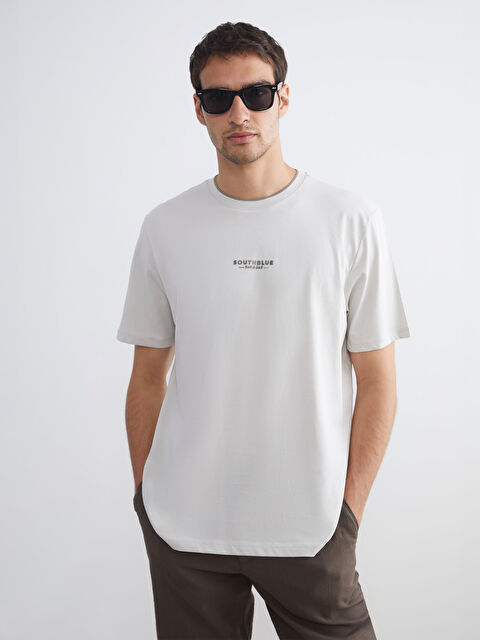 SOUTHBLUE Bisiklet Yaka Baskılı Penye Erkek Tişört - S5Q973Z8-ZLC