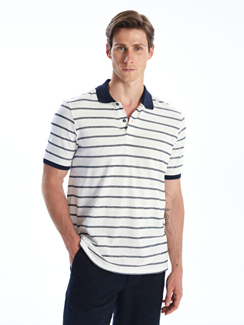SOUTHBLUE Polo Yaka Çizgili Penye Erkek Tişört - S5Q975Z8-R9J