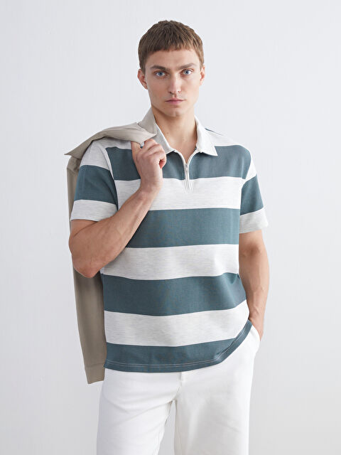 LCW Vision Polo Yaka Çizgili Erkek Tişört - S5Q976Z8-LFT
