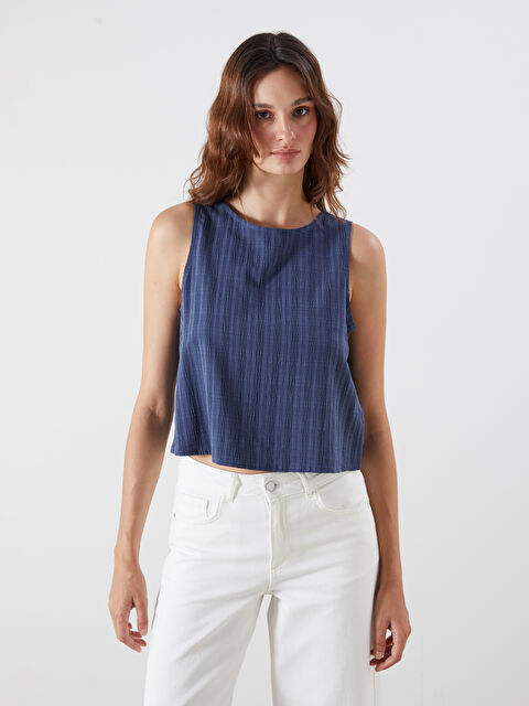 LCW Vision Bisiklet Yaka Dokulu Bluz - S5QA02Z8-CRP