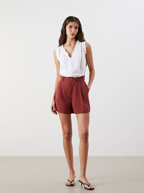 LCW Vision Beli Kemerli Modal Karışımlı Kadın Şort - S5QA58Z8-HJS
