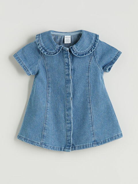 LCW baby Bebe Yaka Kız Bebek Jean Elbise - S5QA60Z1-311
