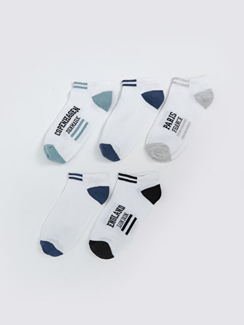 LCW Kids Desenli Erkek Çocuk Patik Çorap 5'li - S5QA94Z4-K00