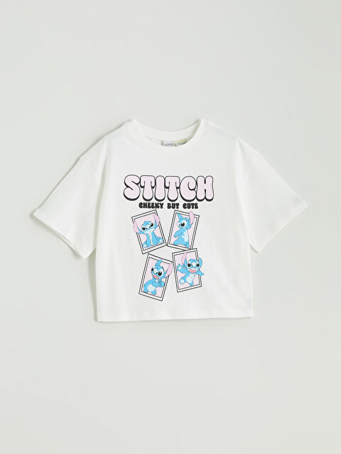 LCW Kids Bisiklet Yaka Stitch Baskılı Kız Çocuk Tişört - S5QB17Z4-R9J