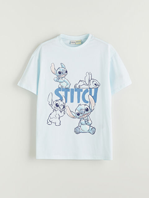 LCW Kids Bisiklet Yaka Stitch Baskılı Kız Çocuk Tişört - S5QB21Z4-QVV