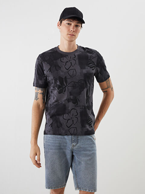 XSIDE Bisiklet Yaka Baskılı Penye Erkek Tişört - S5QB28Z8-VX9