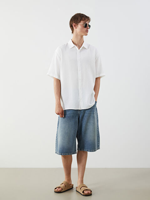 XSIDE Rahat Kalıp Erkek Jean Şortolon - S5QB71Z8-H45