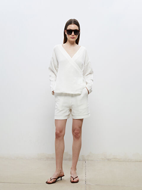 Soulife Beli Lastikli Dokulu Kadın Şort - S5QB79Z8-J5E