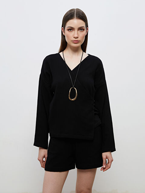 Soulife Kruvaze Yaka Dokulu Bluz - S5QB80Z8-CVL