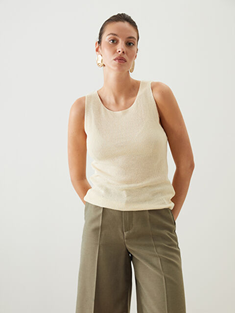 LCWAIKIKI Classic Bisiklet Yaka Kadın Triko Atlet - S5QC13Z8-R9J